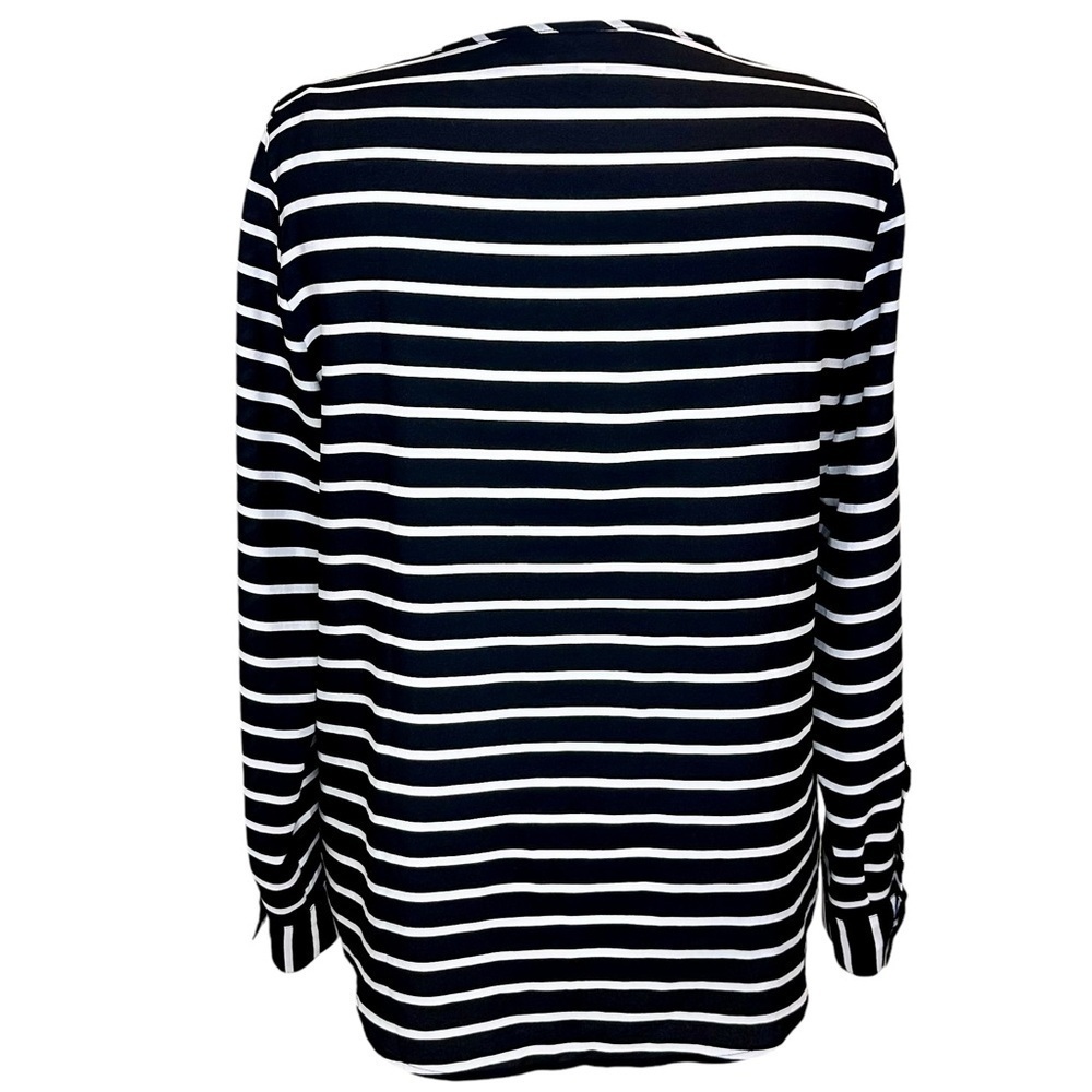 Calvin Klein V Neck Long Sleeve Striped Blouse Size M - Picture 8 of 14
